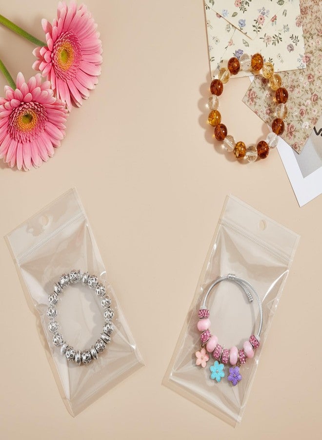 Yolev 200PCS 3x5In Self Sealing Bags with Hanging Hole,Clear Packaging Bags,Resealable Self Adhesive Display Bag for Earrings Necklace Bracelets Small Goodie Organization - Image 4